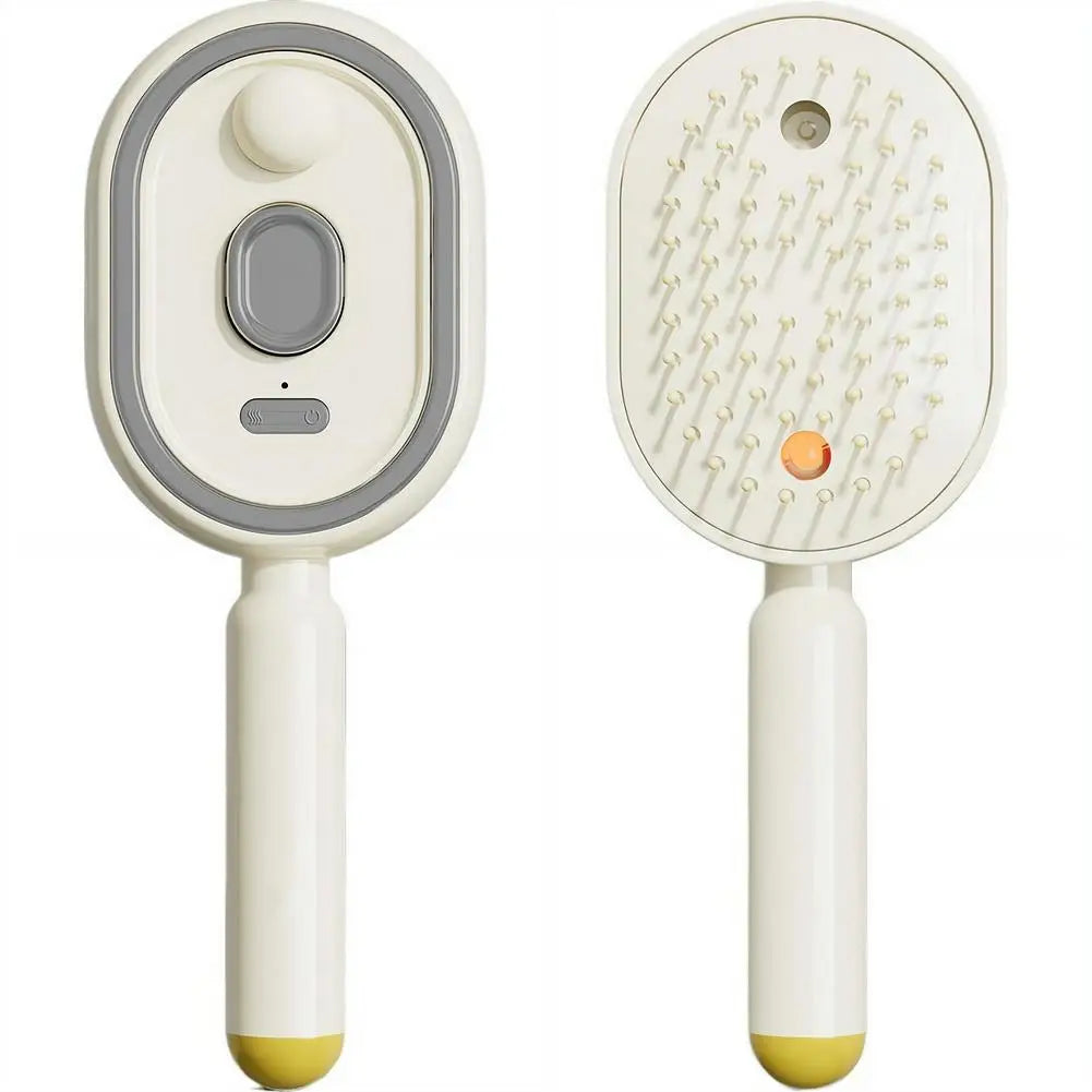 Cepillo Masajeador Eléctrico con Pulverizador de Aire 3 en 1, Autolimpiante, con Vapor y Aceite Esencial, Recargable, para Masaje del Cuero Cabelludo