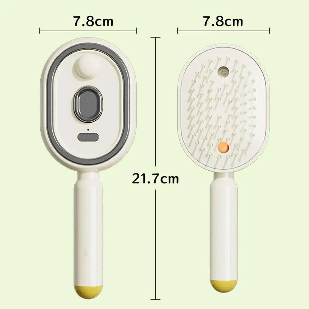 Cepillo Masajeador Eléctrico con Pulverizador de Aire 3 en 1, Autolimpiante, con Vapor y Aceite Esencial, Recargable, para Masaje del Cuero Cabelludo
